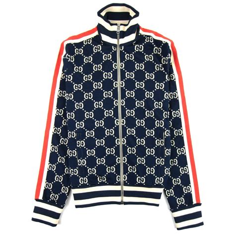 blue white gucci jacket|gucci black jacket.